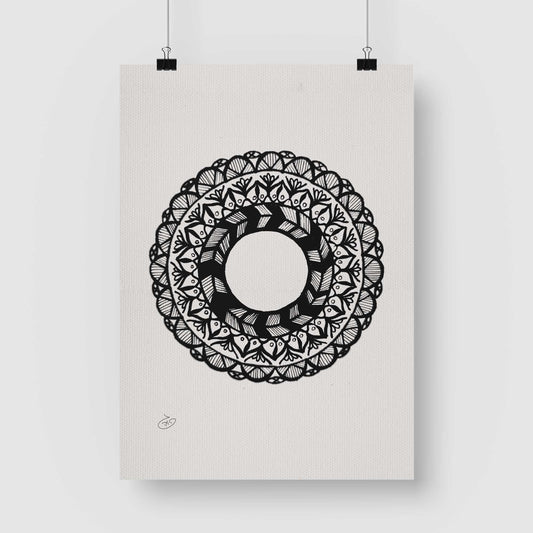 פוסטר Mandala - Panna Poster ציור מקורי של גאיה המקדם את המודעות לאלימות בין בני זוג בכלל וכלפי נשים בפרט