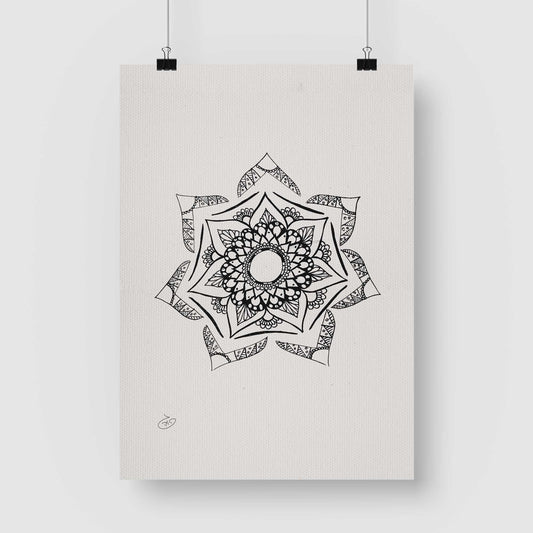 פוסטר Mandala - Peace Poster ציור מקורי של גאיה המקדם את המודעות לאלימות בין בני זוג בכלל וכלפי נשים בפרט