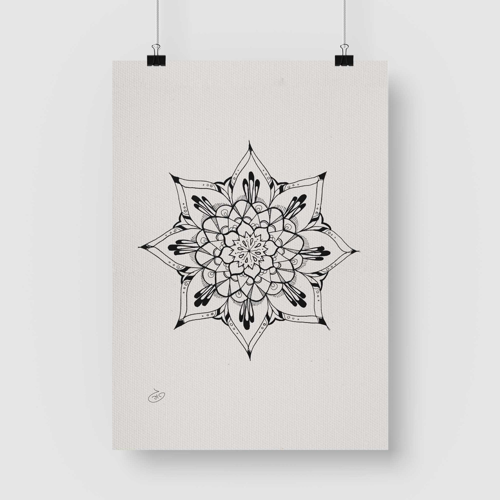 פוסטר Mandala - Zala Poster ציור מקורי של גאיה המקדם את המודעות לאלימות בין בני זוג בכלל וכלפי נשים בפרט