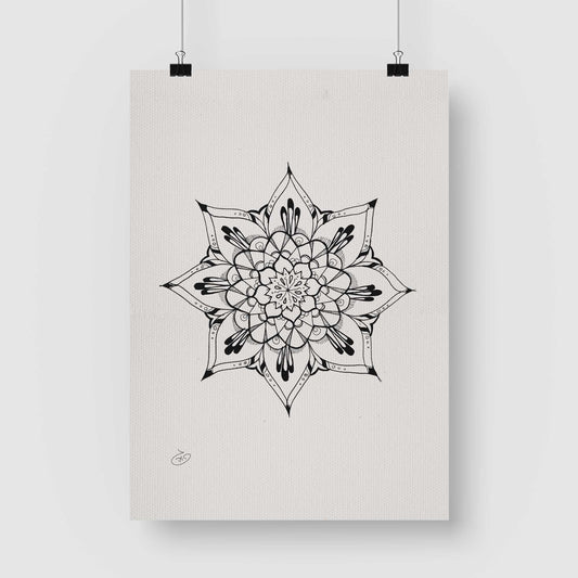 פוסטר Mandala - Zala Poster ציור מקורי של גאיה המקדם את המודעות לאלימות בין בני זוג בכלל וכלפי נשים בפרט