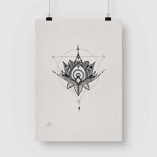 פוסטר Nymphaea lotus Poster ציור מקורי של גאיה המקדם את המודעות לאלימות בין בני זוג בכלל וכלפי נשים בפרט