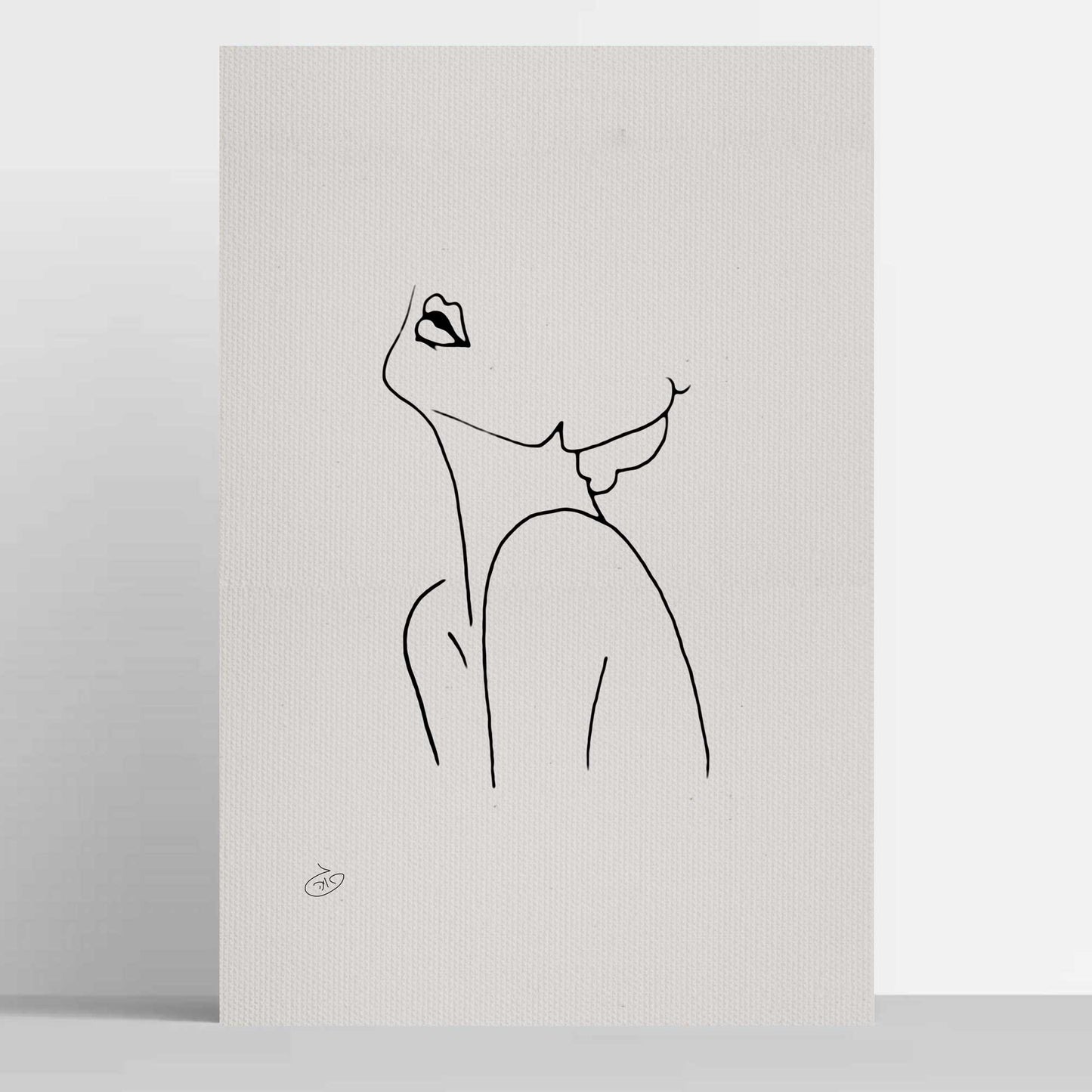 פוסטר One Line - Amalia Poster ציור מקורי של גאיה המקדם את המודעות לאלימות בין בני זוג בכלל וכלפי נשים בפרט