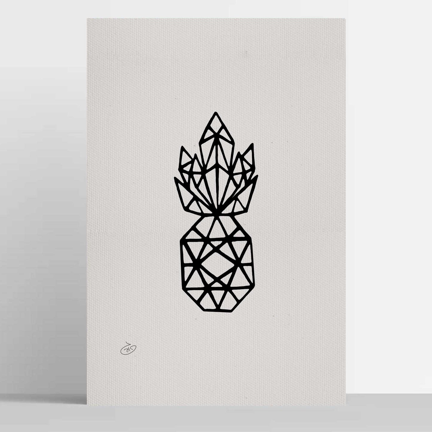 פוסטר One Line - Ananas Poster ציור מקורי של גאיה המקדם את המודעות לאלימות בין בני זוג בכלל וכלפי נשים בפרט