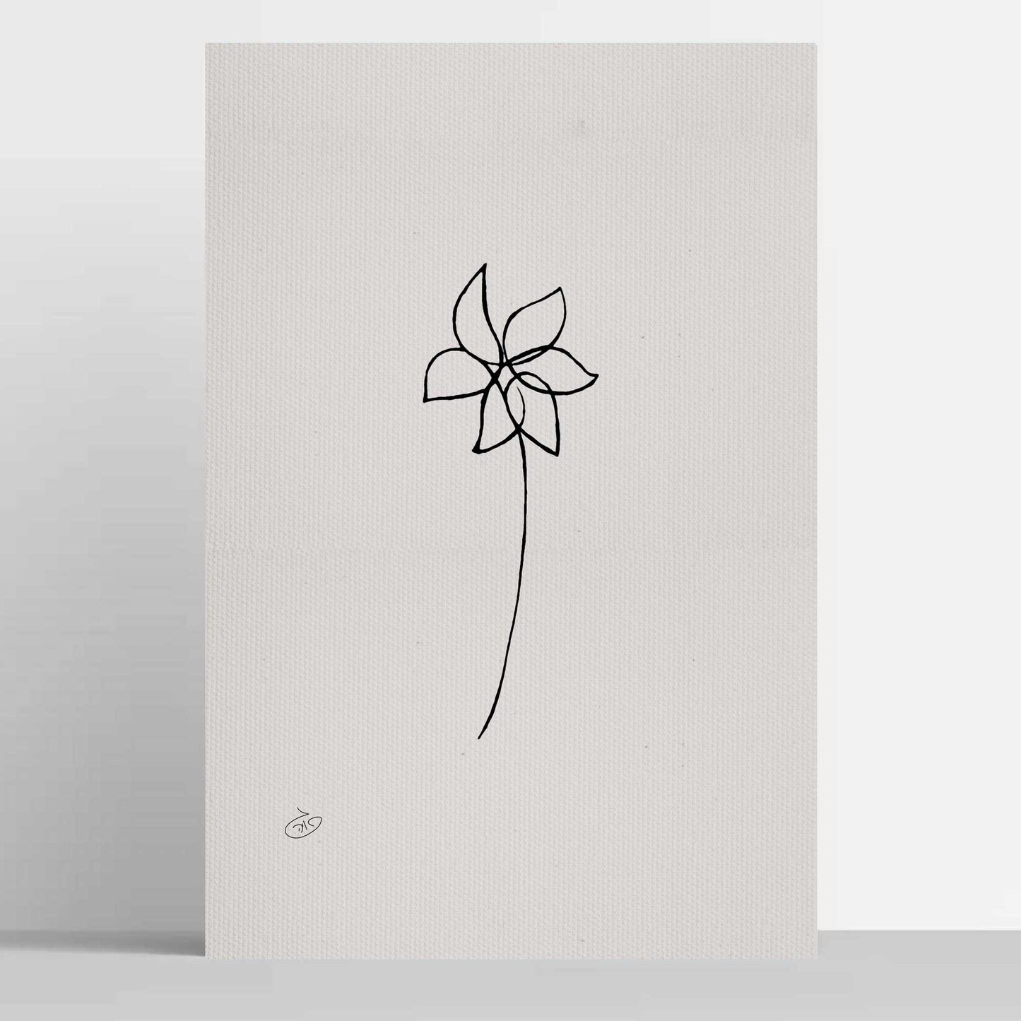 פוסטר One Line Flower - Abigail Poster ציור מקורי של גאיה המקדם את המודעות לאלימות בין בני זוג בכלל וכלפי נשים בפרט