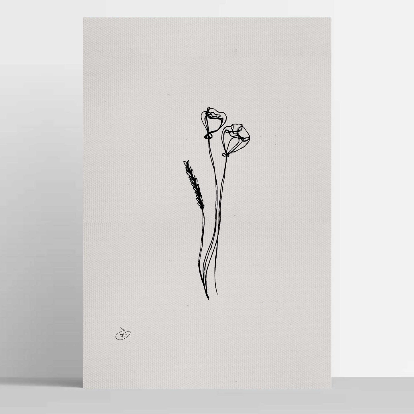 פוסטר One Line Floral - Bouquet Poster ציור מקורי של גאיה המקדם את המודעות לאלימות בין בני זוג בכלל וכלפי נשים בפרט