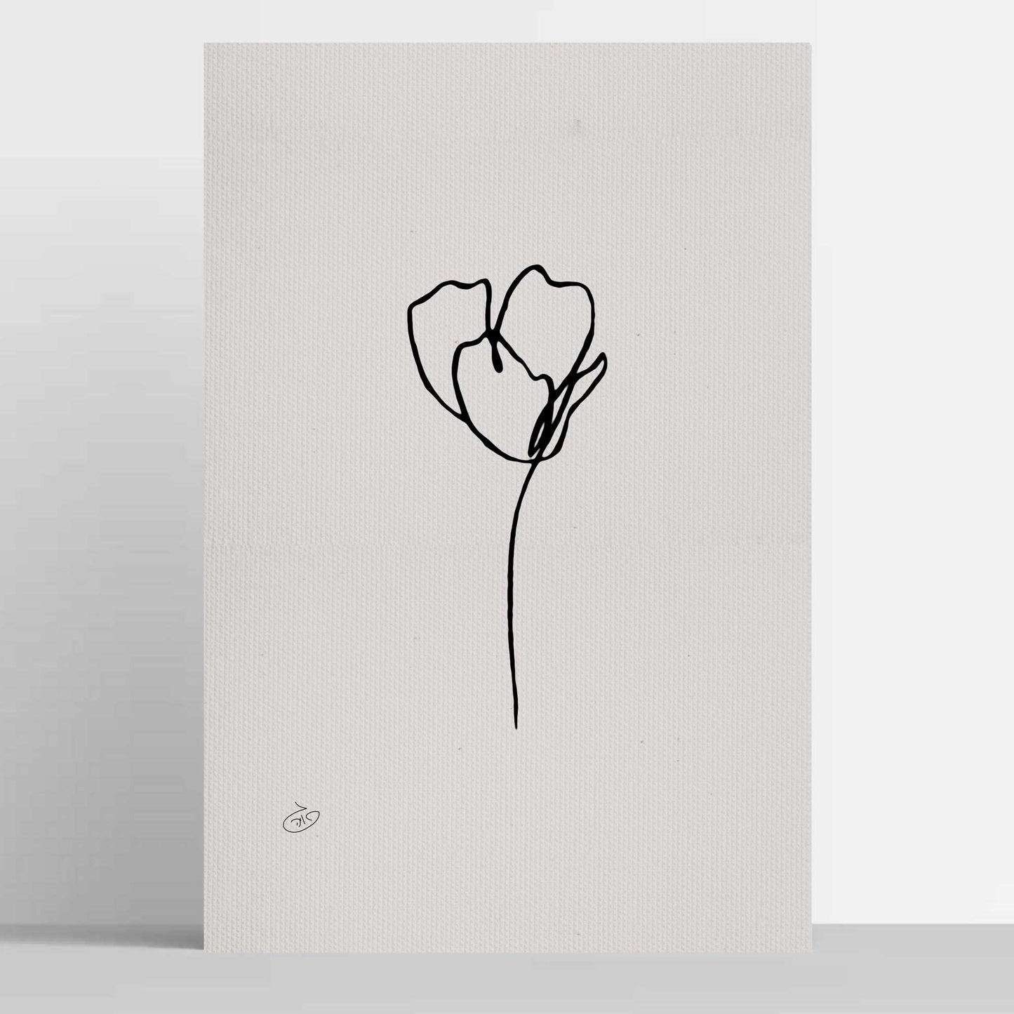 פוסטר One Line Flower - Camila Poster ציור מקורי של גאיה המקדם את המודעות לאלימות בין בני זוג בכלל וכלפי נשים בפרט