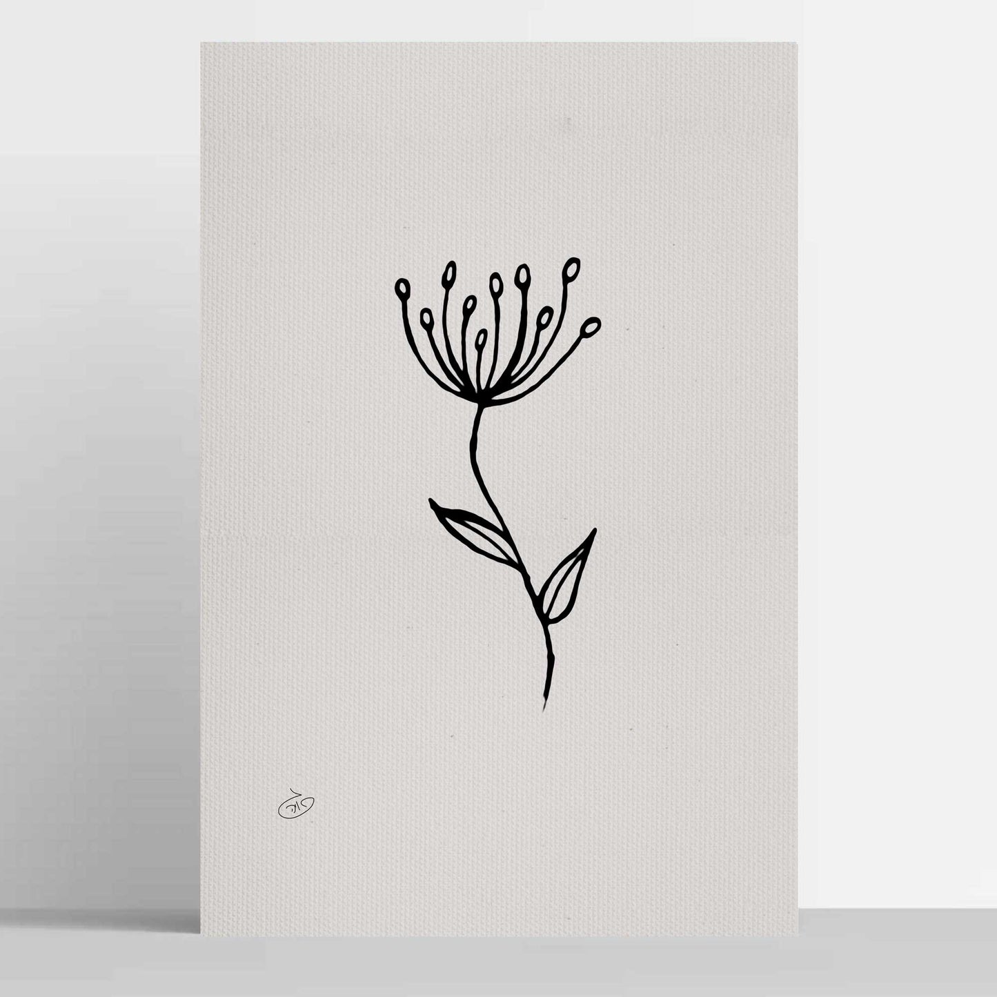 פוסטר One Line Floral - Drumsticks Poster ציור מקורי של גאיה המקדם את המודעות לאלימות בין בני זוג בכלל וכלפי נשים בפרט