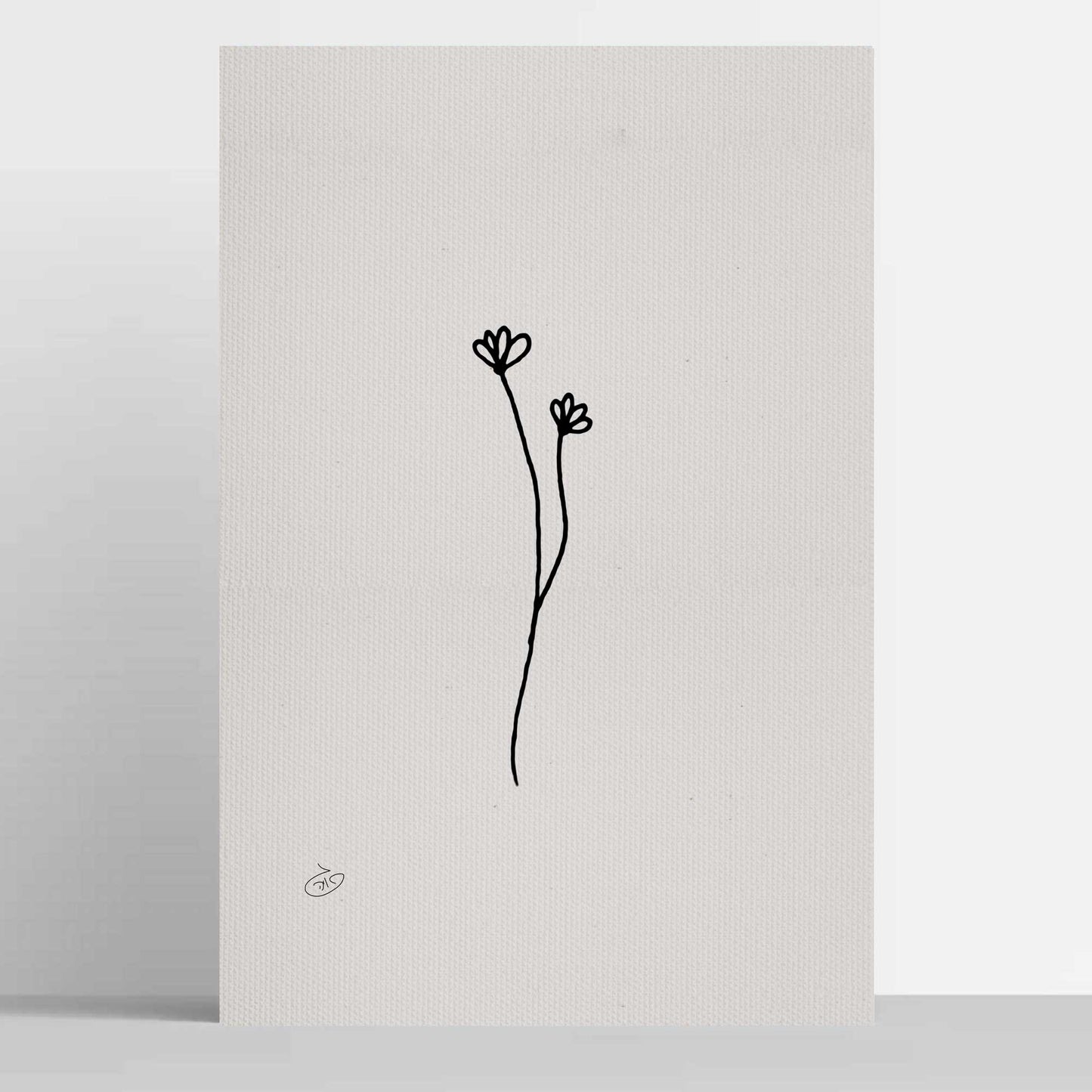 פוסטר One Line Flower - Isabella Poster ציור מקורי של גאיה המקדם את המודעות לאלימות בין בני זוג בכלל וכלפי נשים בפרט