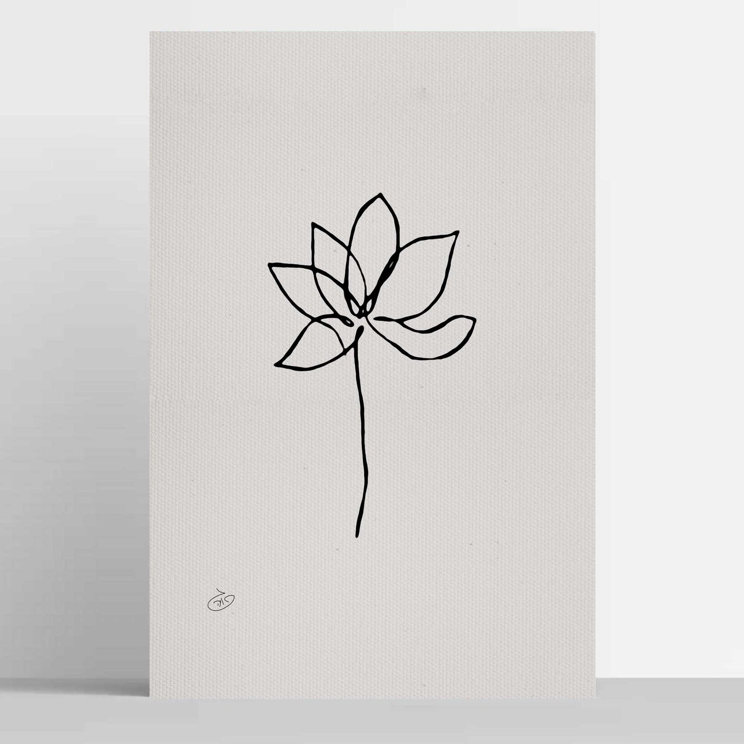 פוסטר One Line Flower - Lily Poster ציור מקורי של גאיה המקדם את המודעות לאלימות בין בני זוג בכלל וכלפי נשים בפרט