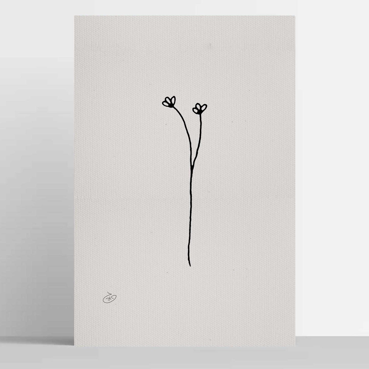 פוסטר One Line Flower - Olivia Poster ציור מקורי של גאיה המקדם את המודעות לאלימות בין בני זוג בכלל וכלפי נשים בפרט