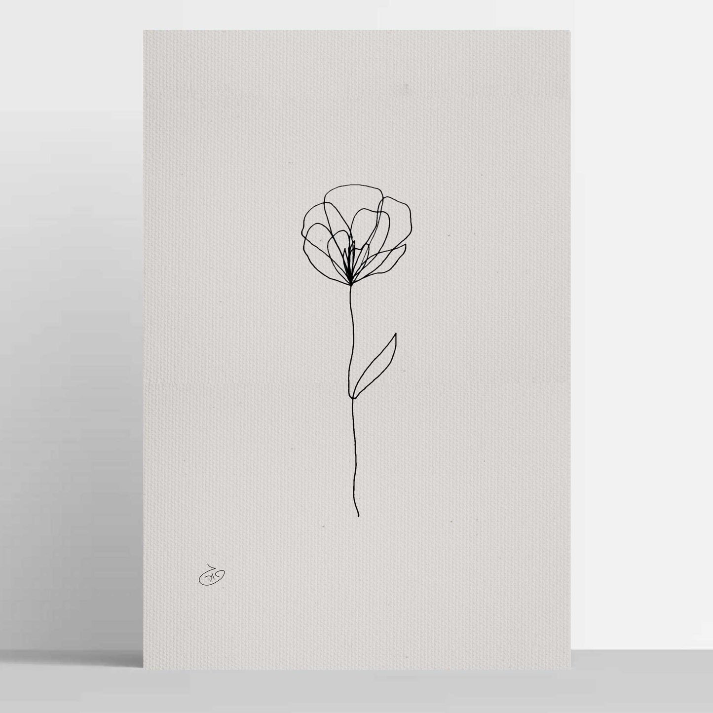 פוסטר One Line Flower - Peony Poster ציור מקורי של גאיה המקדם את המודעות לאלימות בין בני זוג בכלל וכלפי נשים בפרט