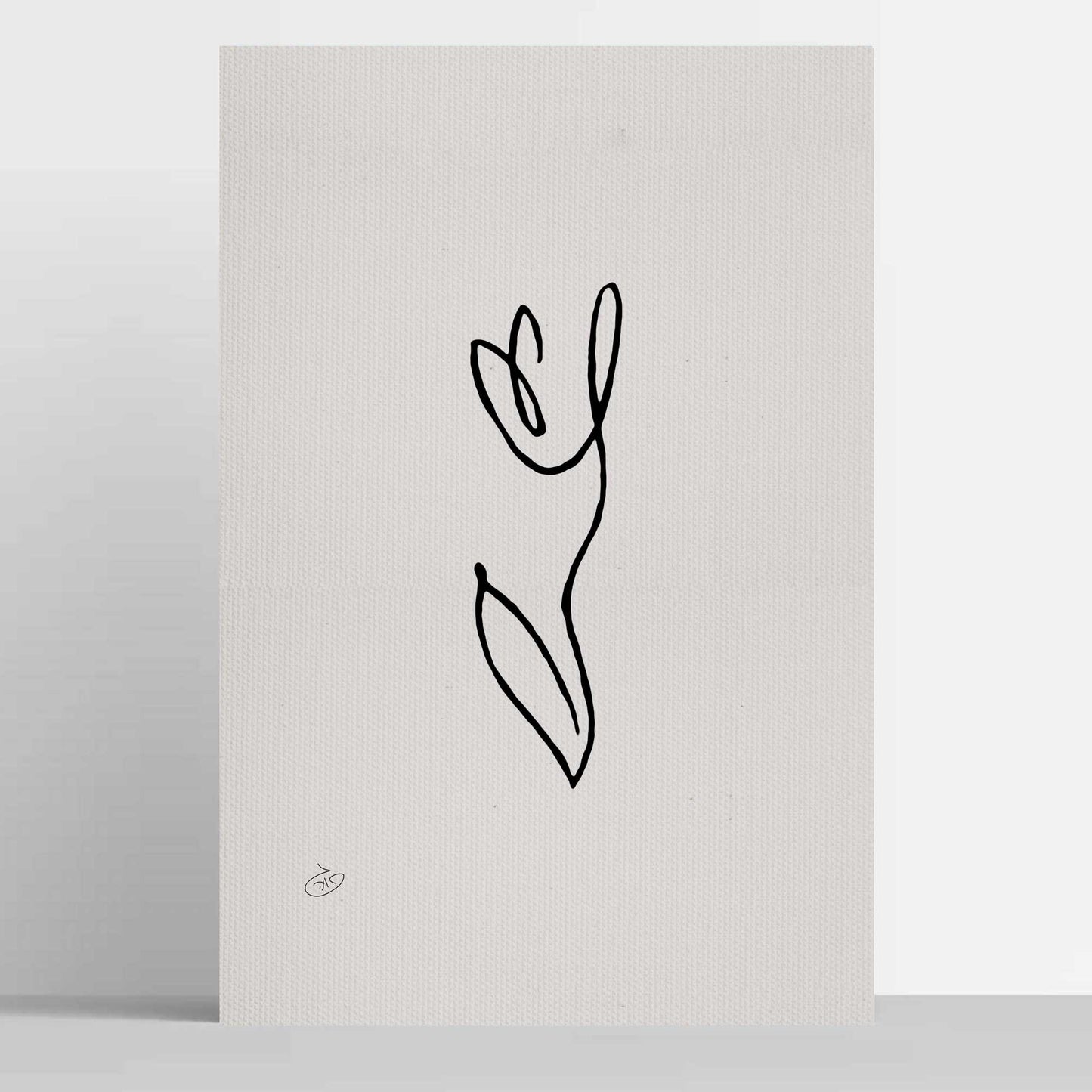 פוסטר One Line Flower - Snow Drop Poster ציור מקורי של גאיה המקדם את המודעות לאלימות בין בני זוג בכלל וכלפי נשים בפרט