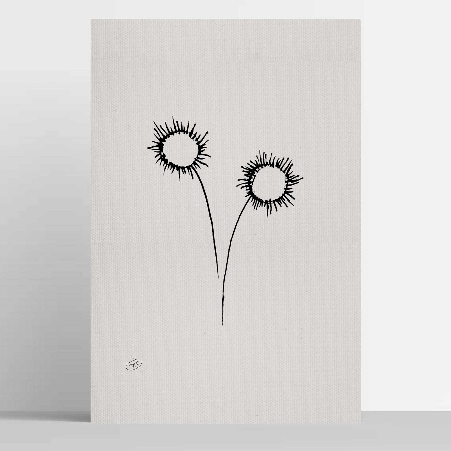 פוסטר One Line Flower - Sunny Poster ציור מקורי של גאיה המקדם את המודעות לאלימות בין בני זוג בכלל וכלפי נשים בפרט