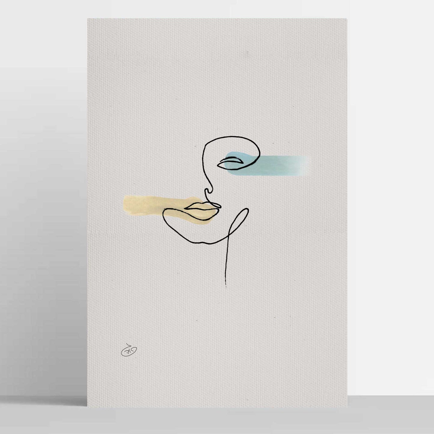 פוסטר One Line - Isabella Poster ציור מקורי של גאיה המקדם את המודעות לאלימות בין בני זוג בכלל וכלפי נשים בפרט