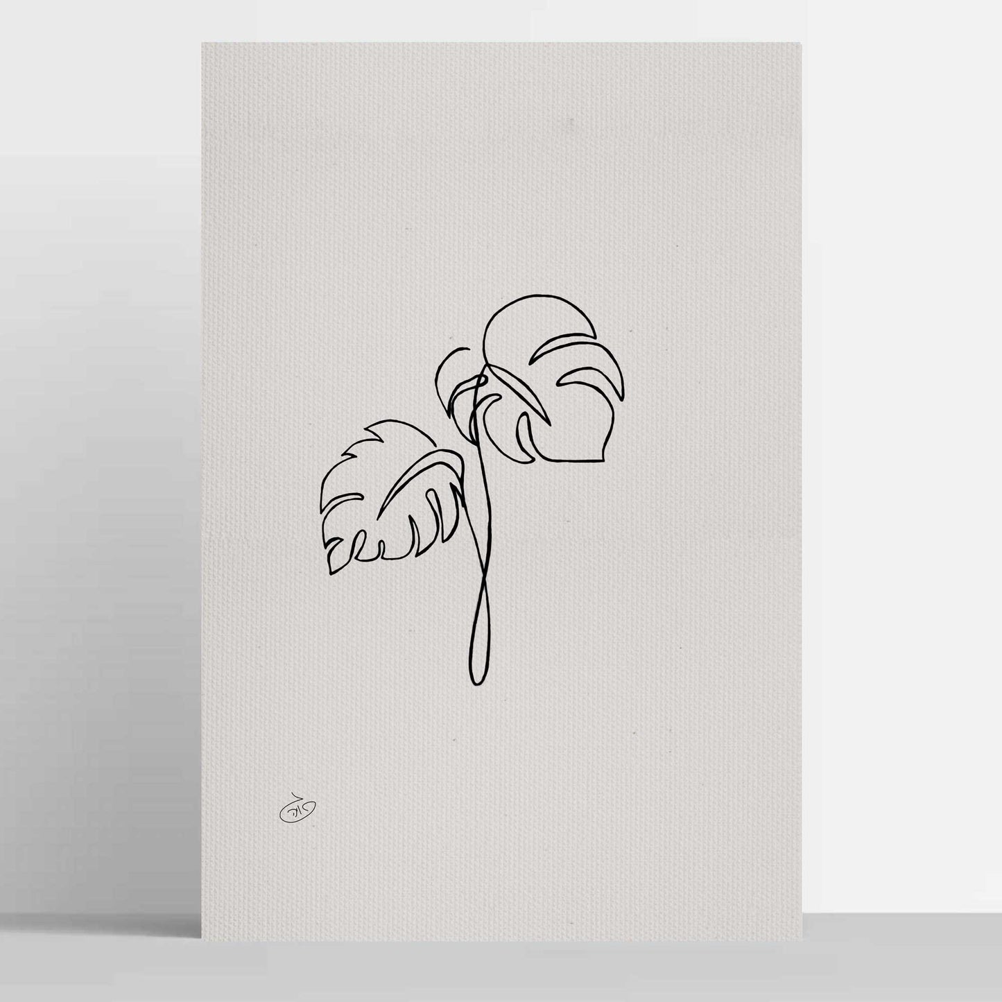 פוסטר One Line - Montserrat leaf Poster ציור מקורי של גאיה המקדם את המודעות לאלימות בין בני זוג בכלל וכלפי נשים בפרט