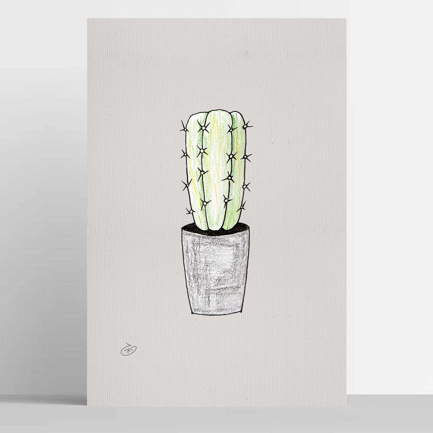 פוסטר Succulent Cactus Poster ציור מקורי של גאיה המקדם את המודעות לאלימות בין בני זוג בכלל וכלפי נשים בפרט