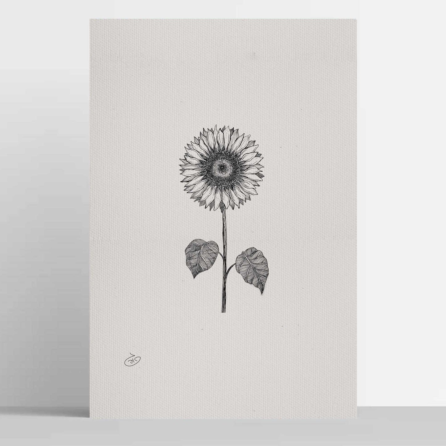 פוסטר Sunflower Flower Poster ציור מקורי של גאיה המקדם את המודעות לאלימות בין בני זוג בכלל וכלפי נשים בפרט