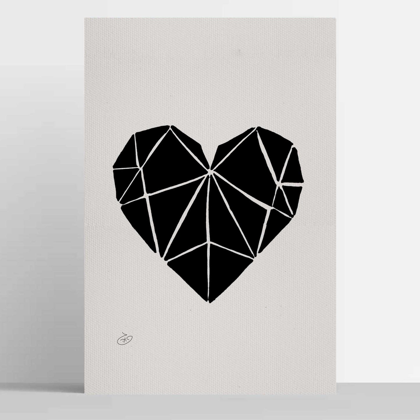 פוסטר Geometric heart Poster ציור מקורי של גאיה המקדם את המודעות לאלימות בין בני זוג בכלל וכלפי נשים בפרט