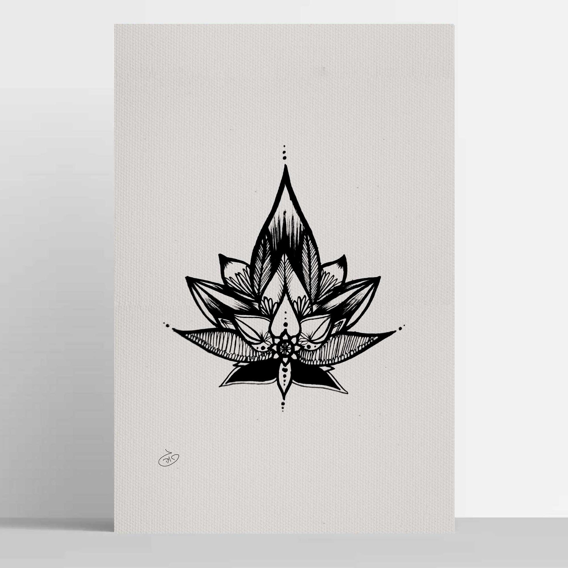 פוסטר Lotus Poster ציור מקורי של גאיה המקדם את המודעות לאלימות בין בני זוג בכלל וכלפי נשים בפרט