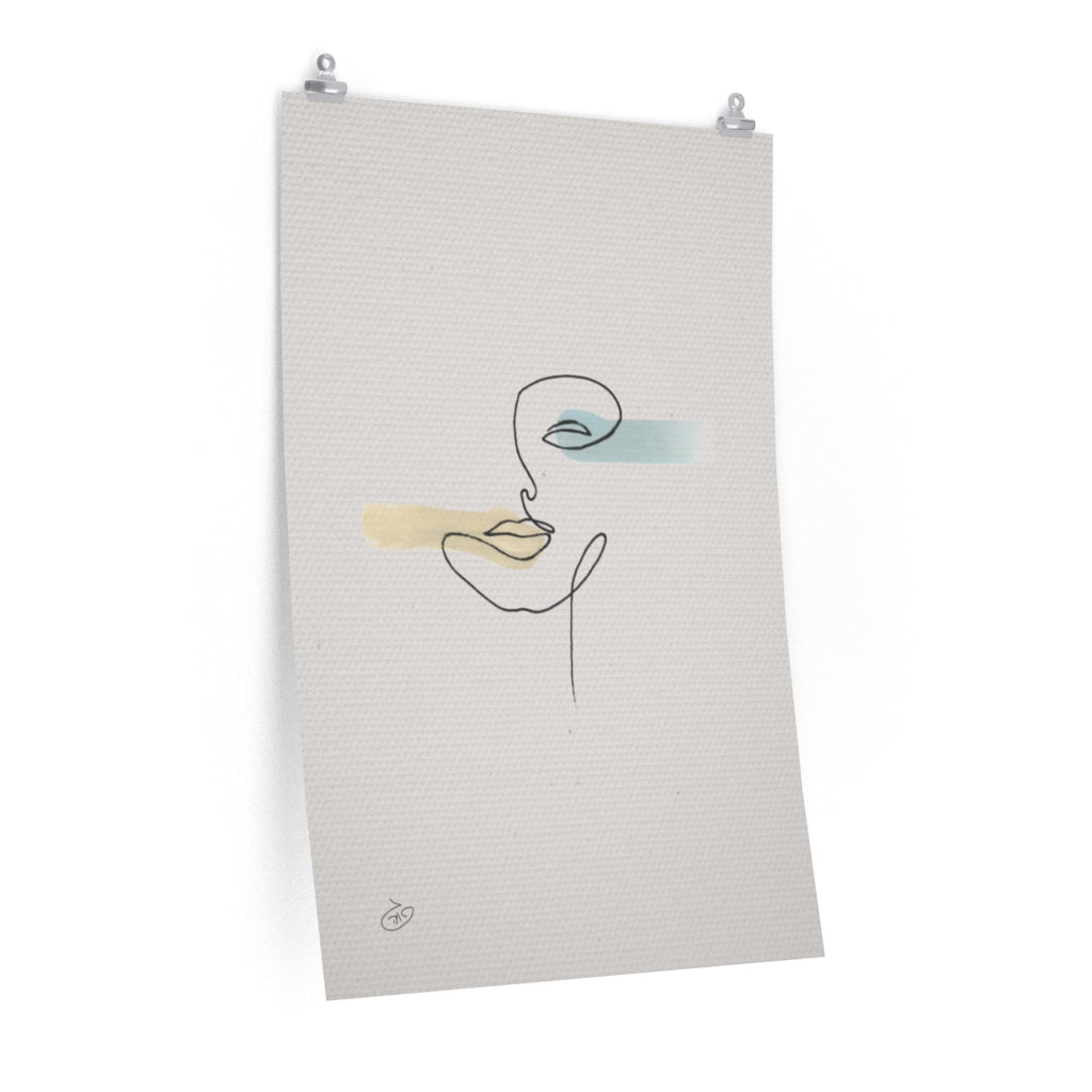 פוסטר One Line - Isabella Poster ציור מקורי של גאיה המקדם את המודעות לאלימות בין בני זוג בכלל וכלפי נשים בפרט