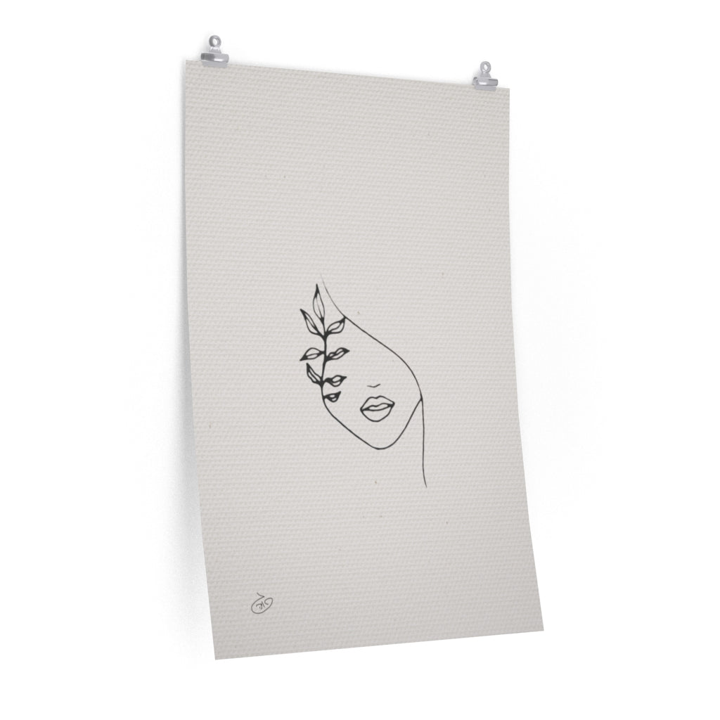פוסטר One Line - Daniela Poster ציור מקורי של גאיה המקדם את המודעות לאלימות בין בני זוג בכלל וכלפי נשים בפרט
