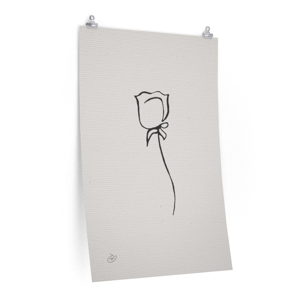 פוסטר One Line Floral - Rose Poster ציור מקורי של גאיה המקדם את המודעות לאלימות בין בני זוג בכלל וכלפי נשים בפרט