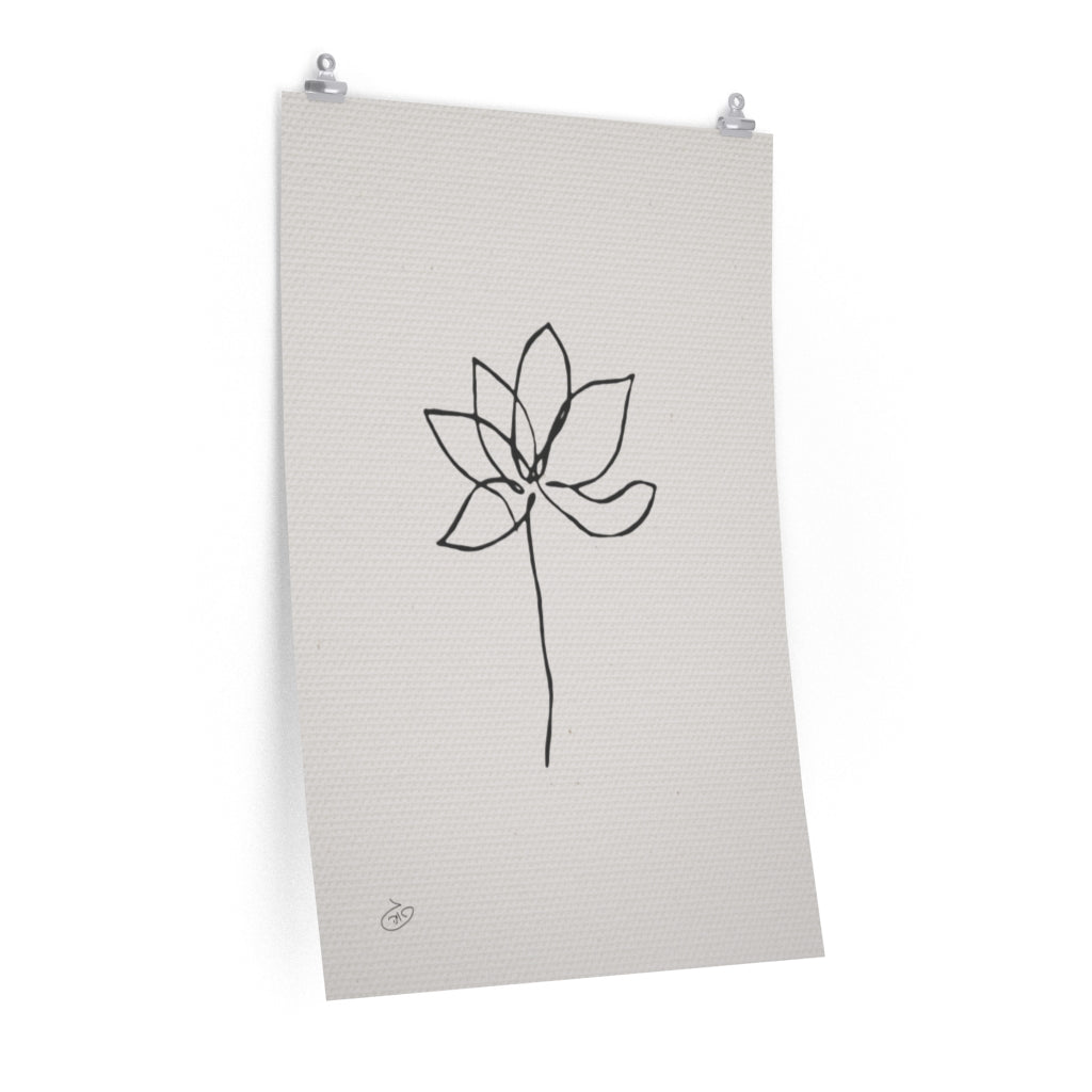 פוסטר One Line Flower - Lily Poster ציור מקורי של גאיה המקדם את המודעות לאלימות בין בני זוג בכלל וכלפי נשים בפרט