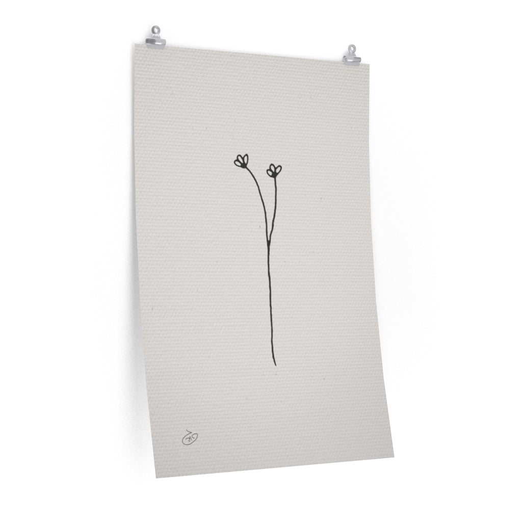 פוסטר One Line Flower - Olivia Poster ציור מקורי של גאיה המקדם את המודעות לאלימות בין בני זוג בכלל וכלפי נשים בפרט