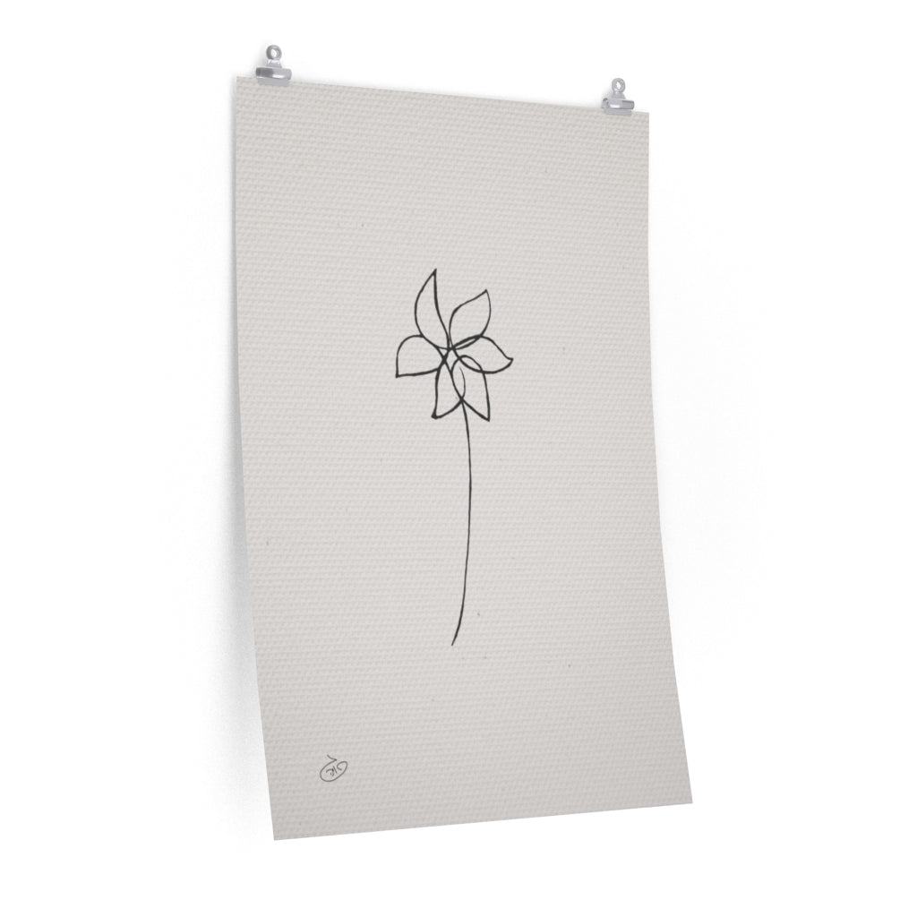 פוסטר One Line Flower - Abigail Poster ציור מקורי של גאיה המקדם את המודעות לאלימות בין בני זוג בכלל וכלפי נשים בפרט