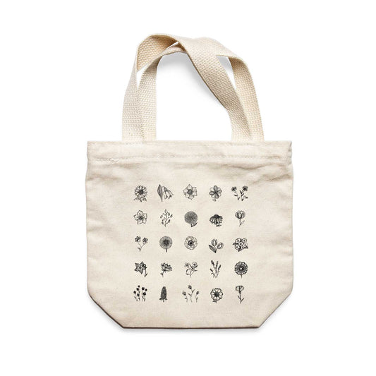 תיק צד לנשים וגברים מבד 100% כותנה טבעית בעיצוב Several Flowers Tote Bag מציור מקורי של גאיה