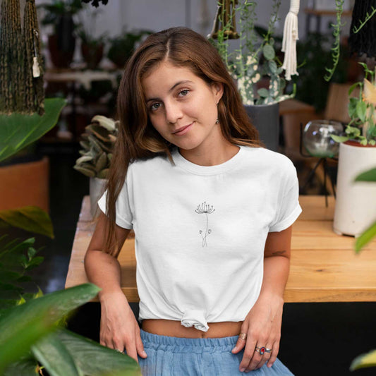 Gaya's Drawing One Line Flower - Drumsticks Tee | חולצה קצרה יוניסקס