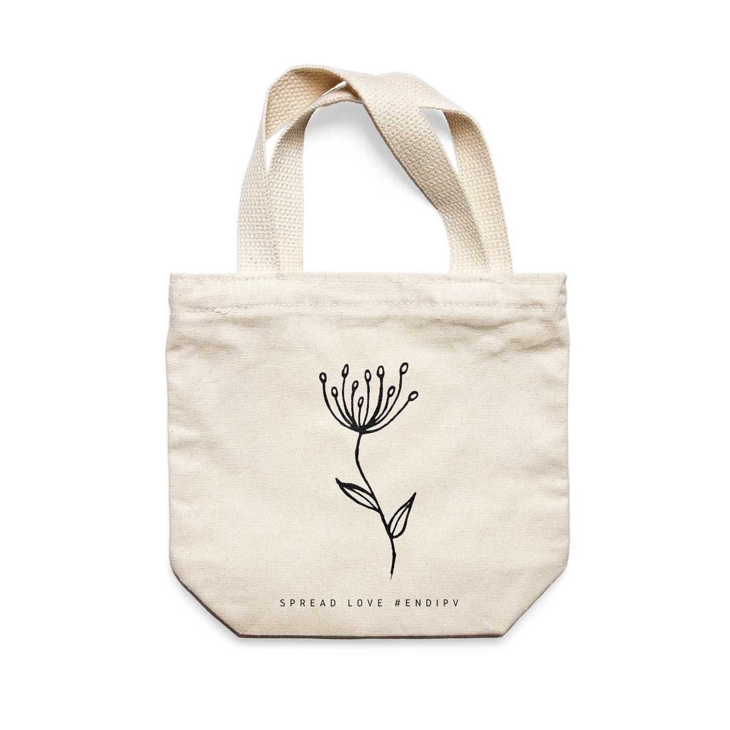 תיק צד לנשים וגברים מבד 100% כותנה טבעית בעיצוב One Line Floral - Drumsticks Tote Bag מציור מקורי של גאיה
