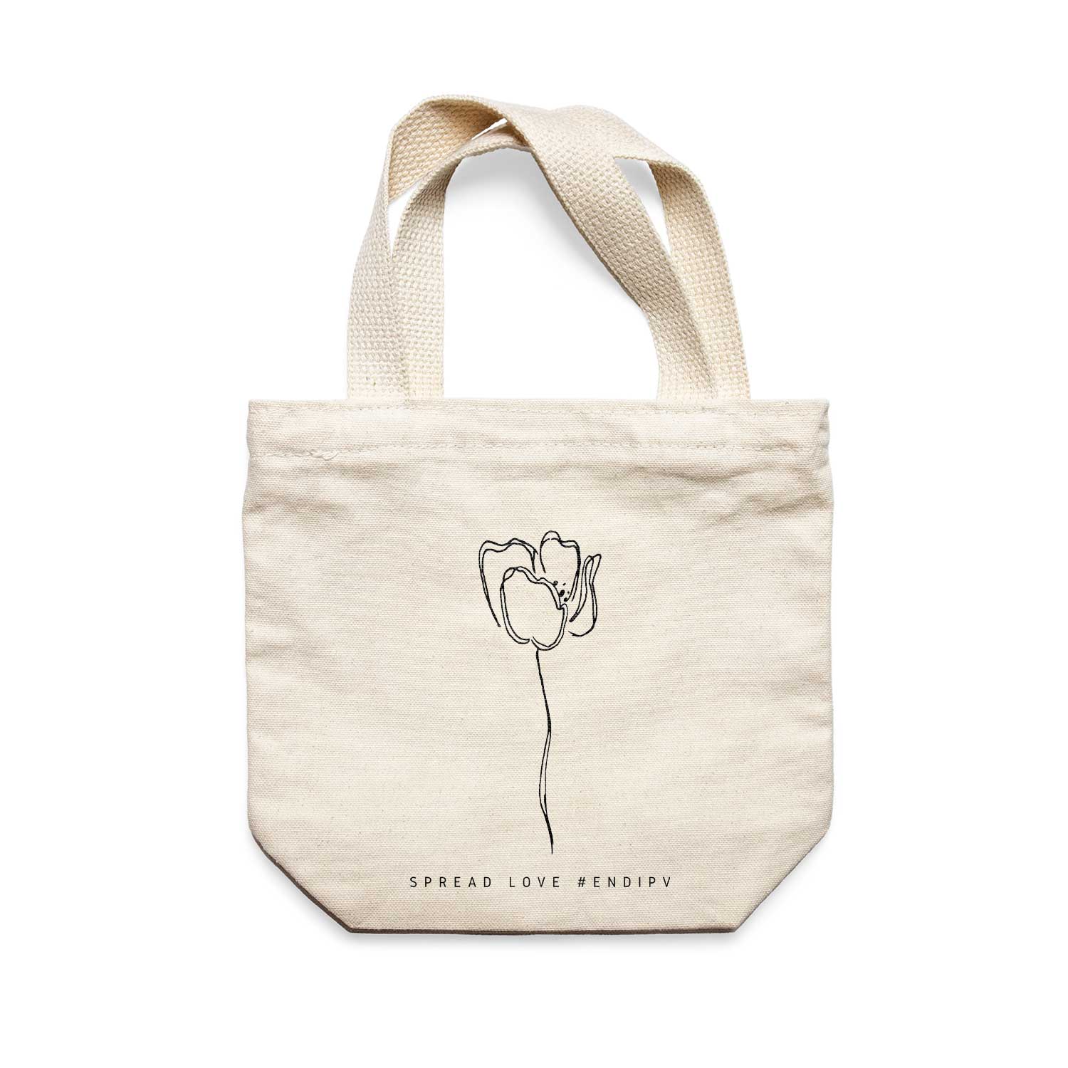 תיק צד לנשים וגברים מבד 100% כותנה טבעית בעיצוב One Line Flower - Sofia Tote Bag מציור מקורי של גאיה