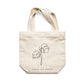 תיק צד לנשים וגברים מבד 100% כותנה טבעית בעיצוב One Line - Montserrat leaf Tote Bag מציור מקורי של גאיה