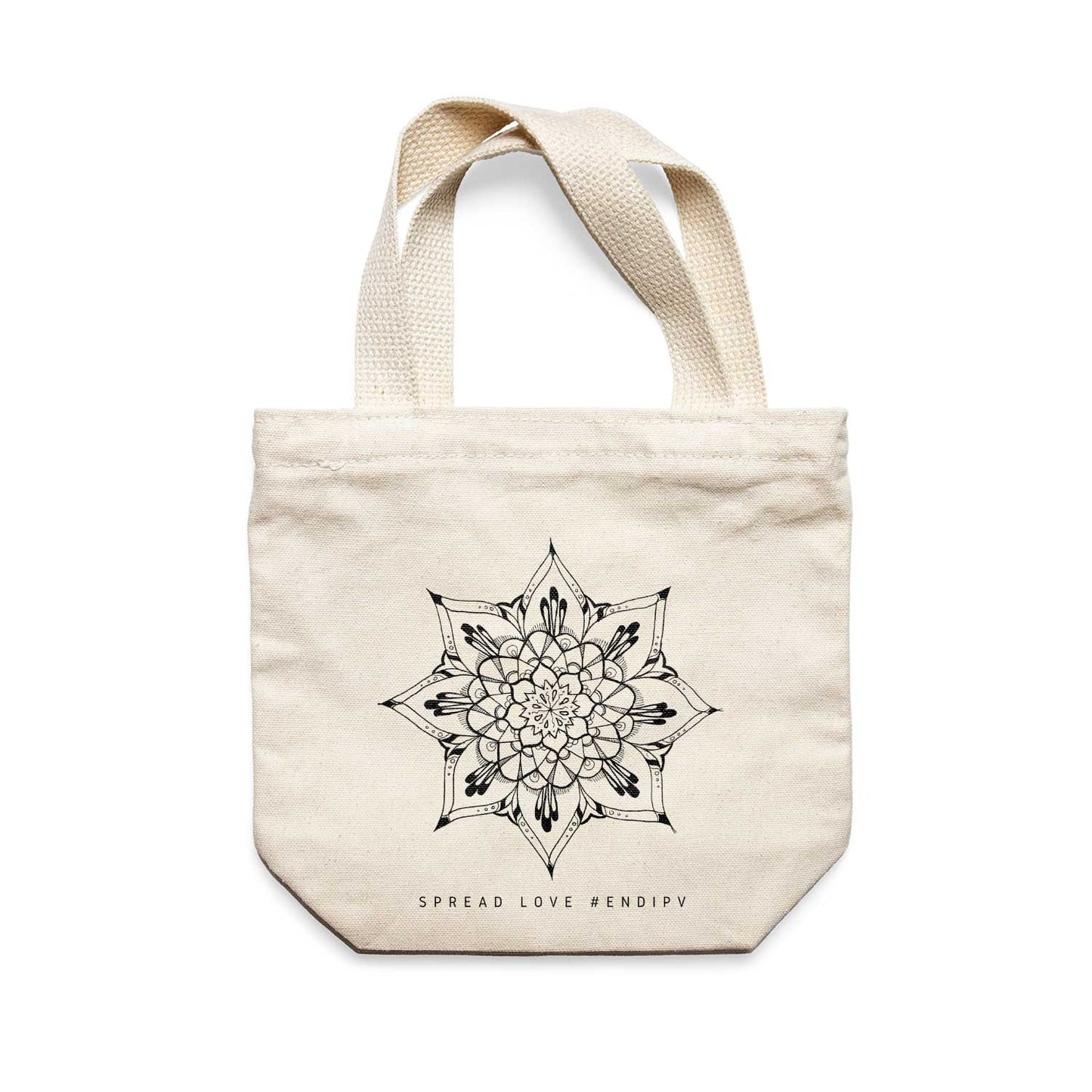 תיק צד לנשים וגברים מבד 100% כותנה טבעית בעיצוב Mandala - Zala Tote Bag מציור מקורי של גאיה