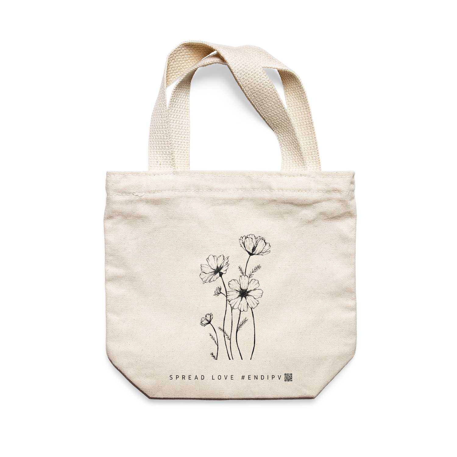 תיק צד לנשים וגברים מבד 100% כותנה טבעית בעיצוב Valentina Flowers Tote Bag מציור מקורי של גאיה