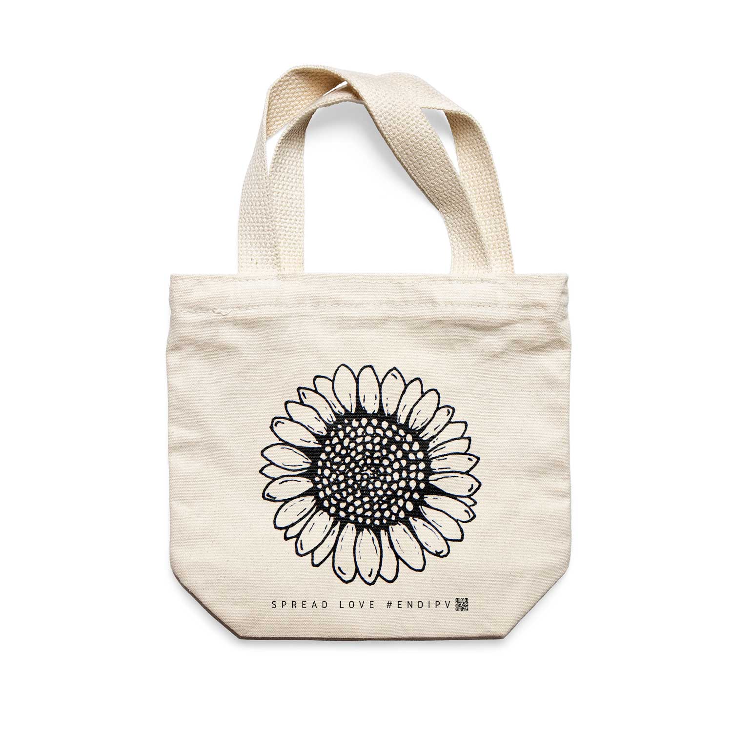 תיק צד לנשים וגברים מבד 100% כותנה טבעית בעיצוב Flower - Hannah Tote Bag מציור מקורי של גאיה