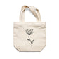 תיק צד לנשים וגברים מבד 100% כותנה טבעית בעיצוב One Line Floral - Drumsticks Tote Bag מציור מקורי של גאיה