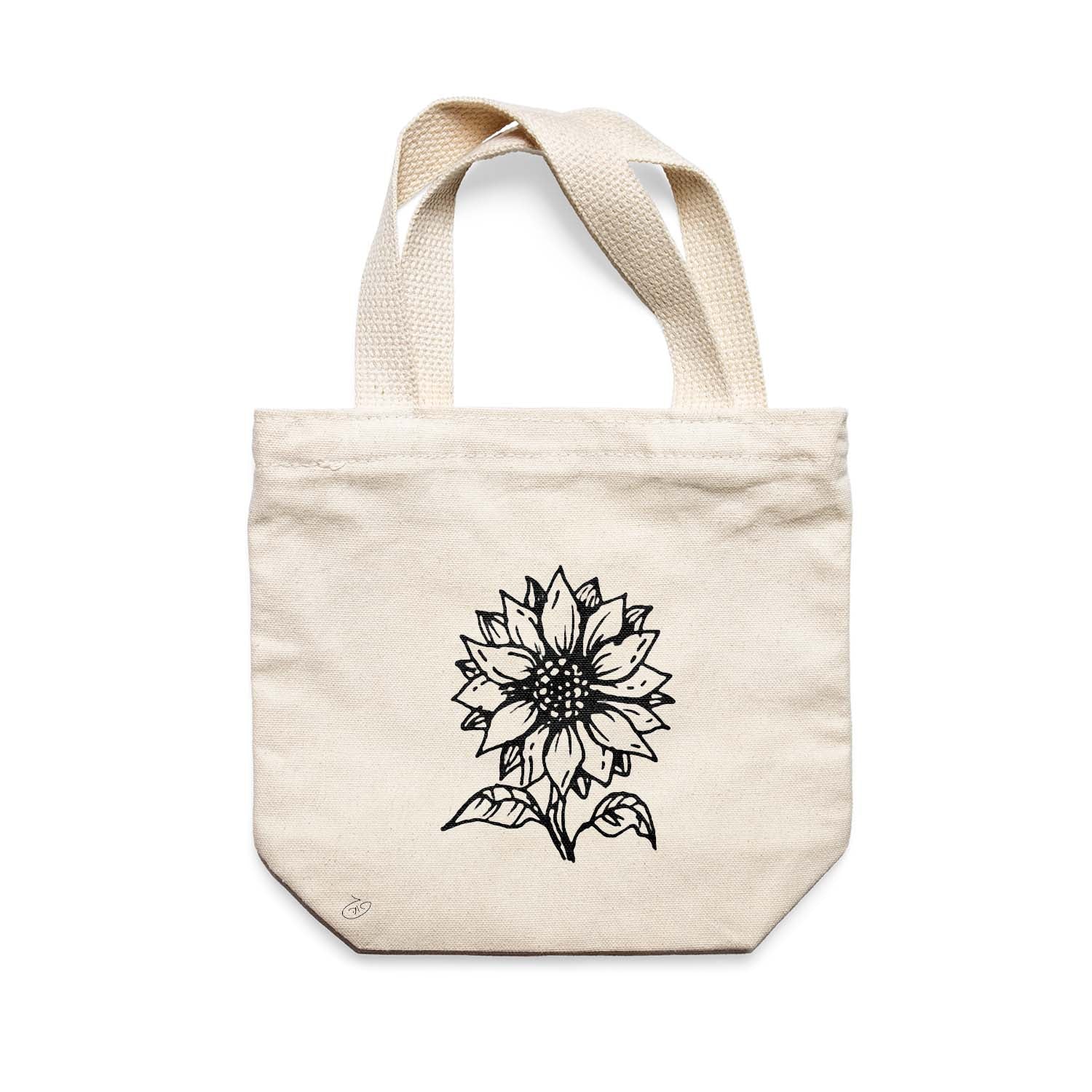 תיק צד לנשים וגברים מבד 100% כותנה טבעית בעיצוב Flower - Bella Tote Bag מציור מקורי של גאיה