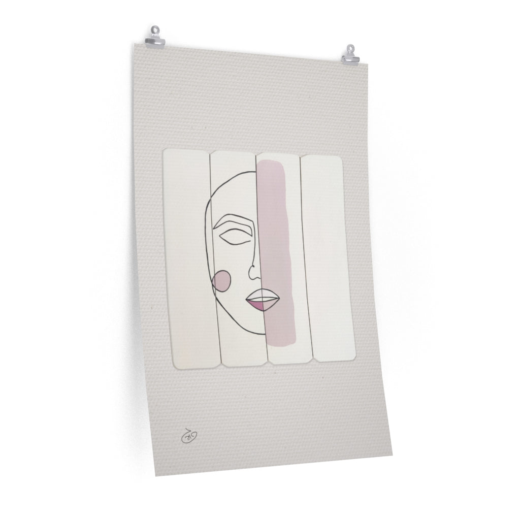פוסטר One Line - Bonic Poster ציור מקורי של גאיה המקדם את המודעות לאלימות בין בני זוג בכלל וכלפי נשים בפרט