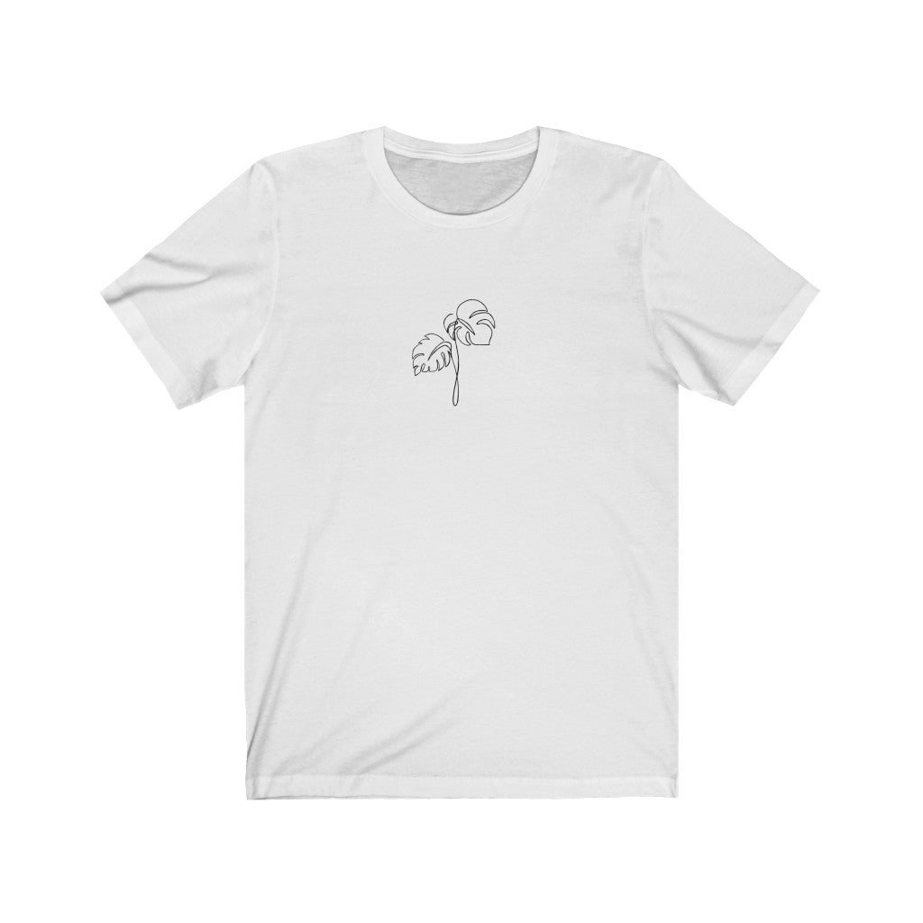 Gaya's Drawing One Line - Montserrat leaf Tee | חולצה קצרה יוניסקס
