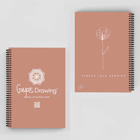 One Line Flower - Elizabeth Notebook | Gaya's Drawing | מחברת ספירלה עם הציורים של גאיה