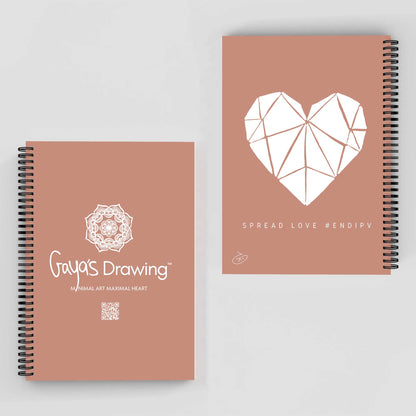 Geometric heart Notebook | Gaya's Drawing | מחברת ספירלה עם הציורים של גאיה