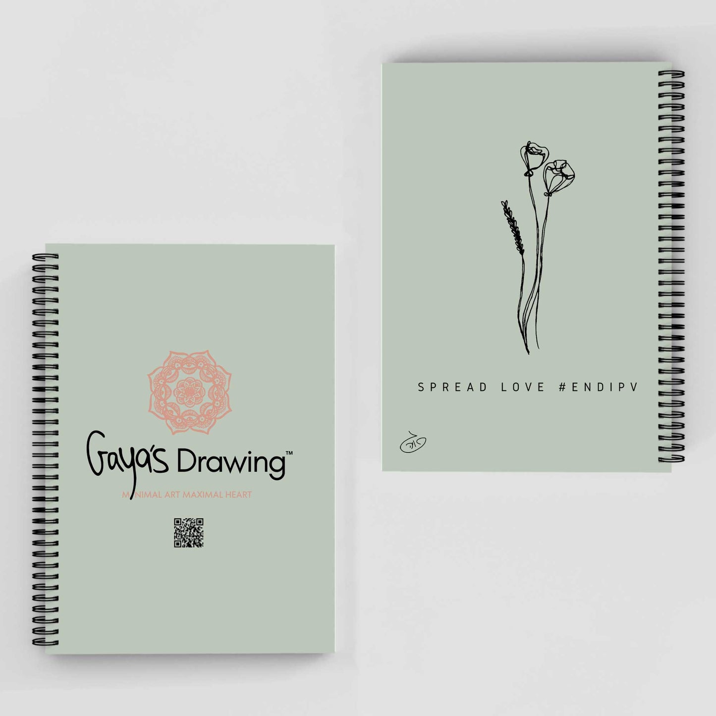 One Line - Isabella Notebook | Gaya's Drawing | מחברת ספירלה עם הציורים של גאיה