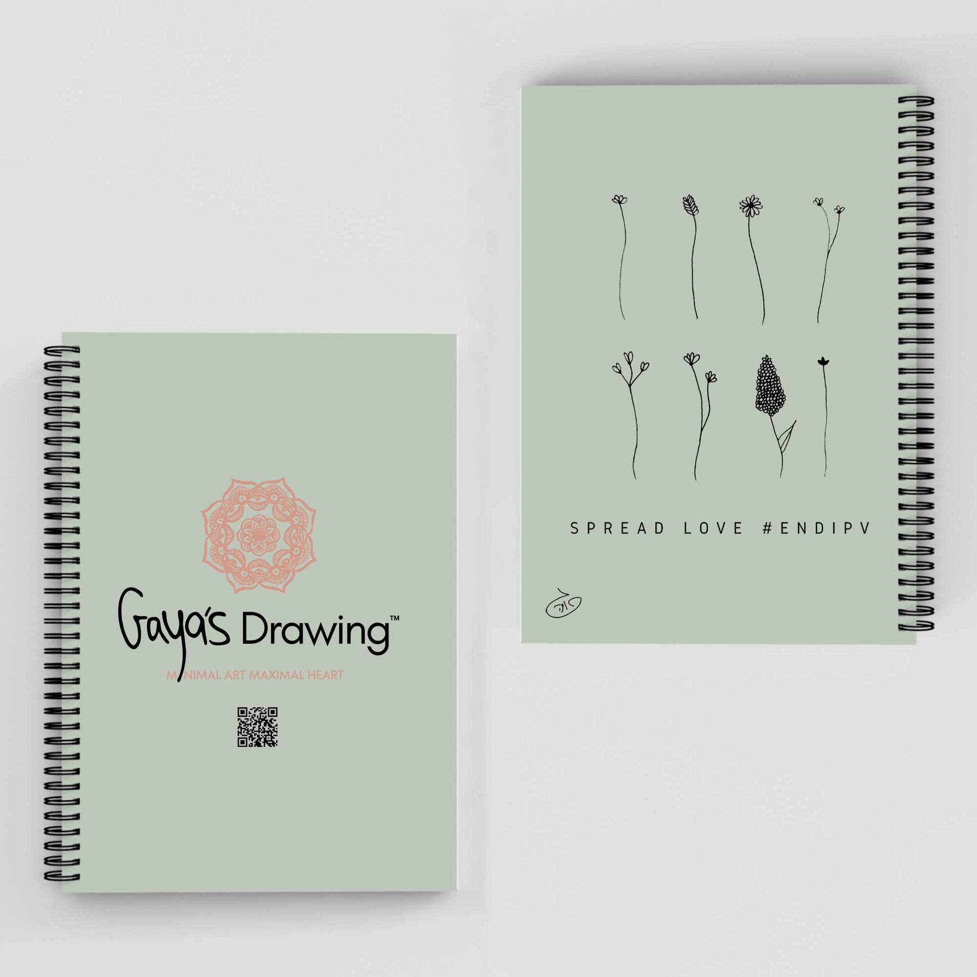 8 One Line Flowers Notebook | Gaya's Drawing | מחברת ספירלה עם הציורים של גאיה