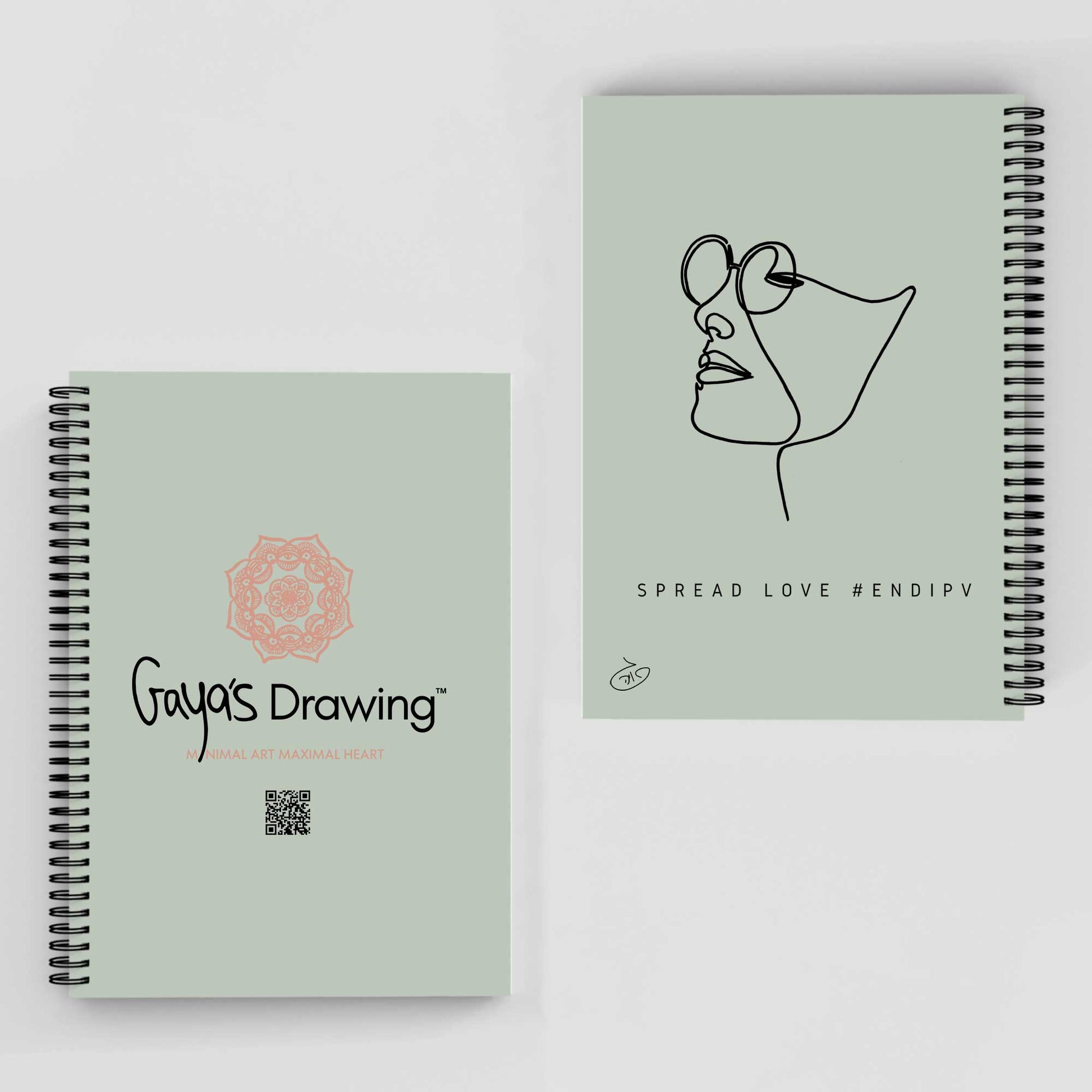 One Line Flower - Peony Notebook | Gaya's Drawing | מחברת ספירלה עם הציורים של גאיה