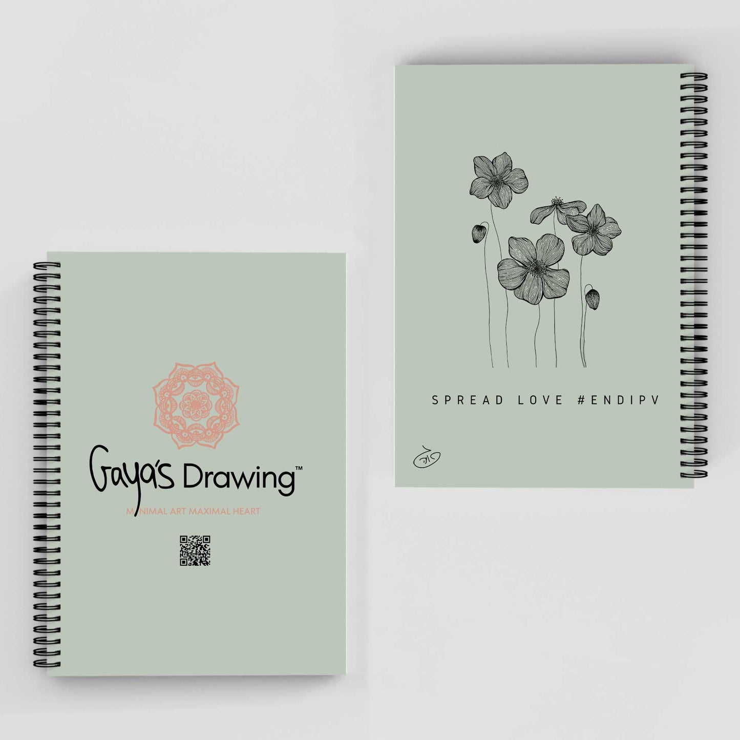 Poppies Flowers Notebook | Gaya's Drawing | מחברת ספירלה עם הציורים של גאיה