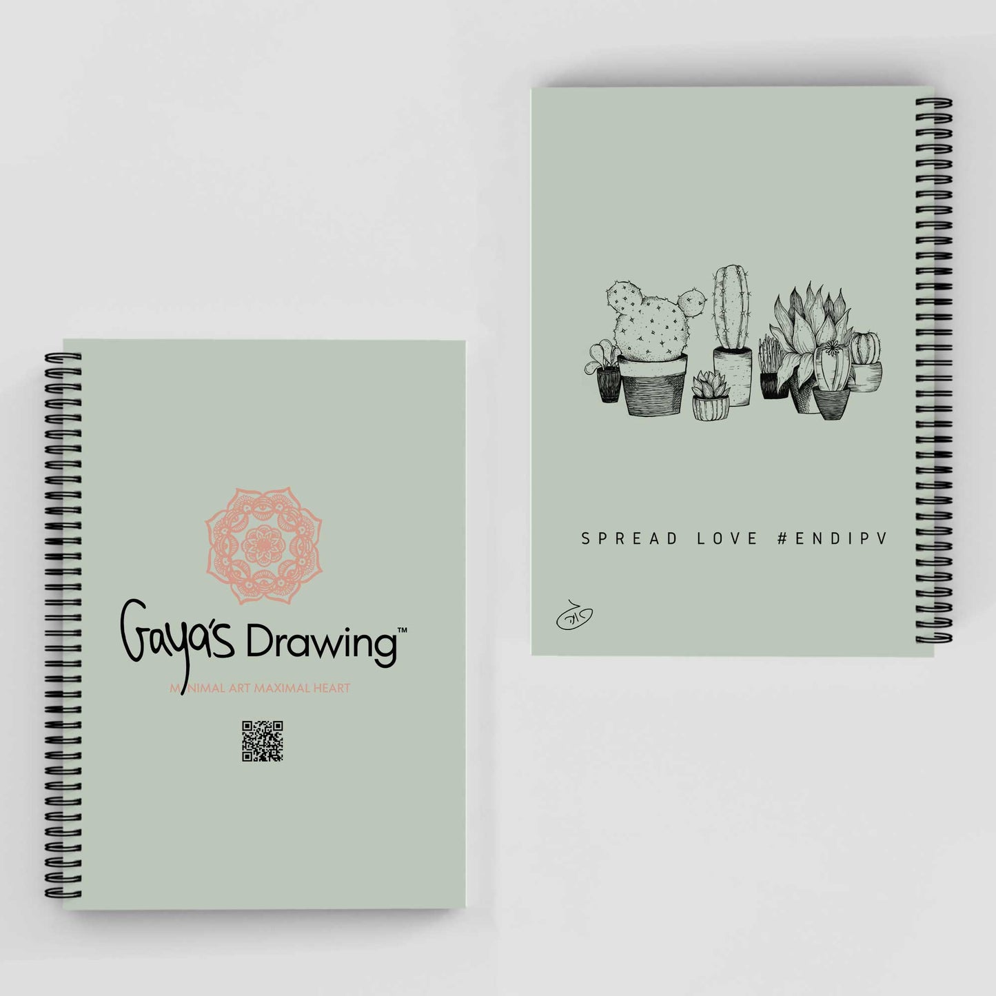 Succulent Garden Notebook | Gaya's Drawing | מחברת ספירלה עם הציורים של גאיה