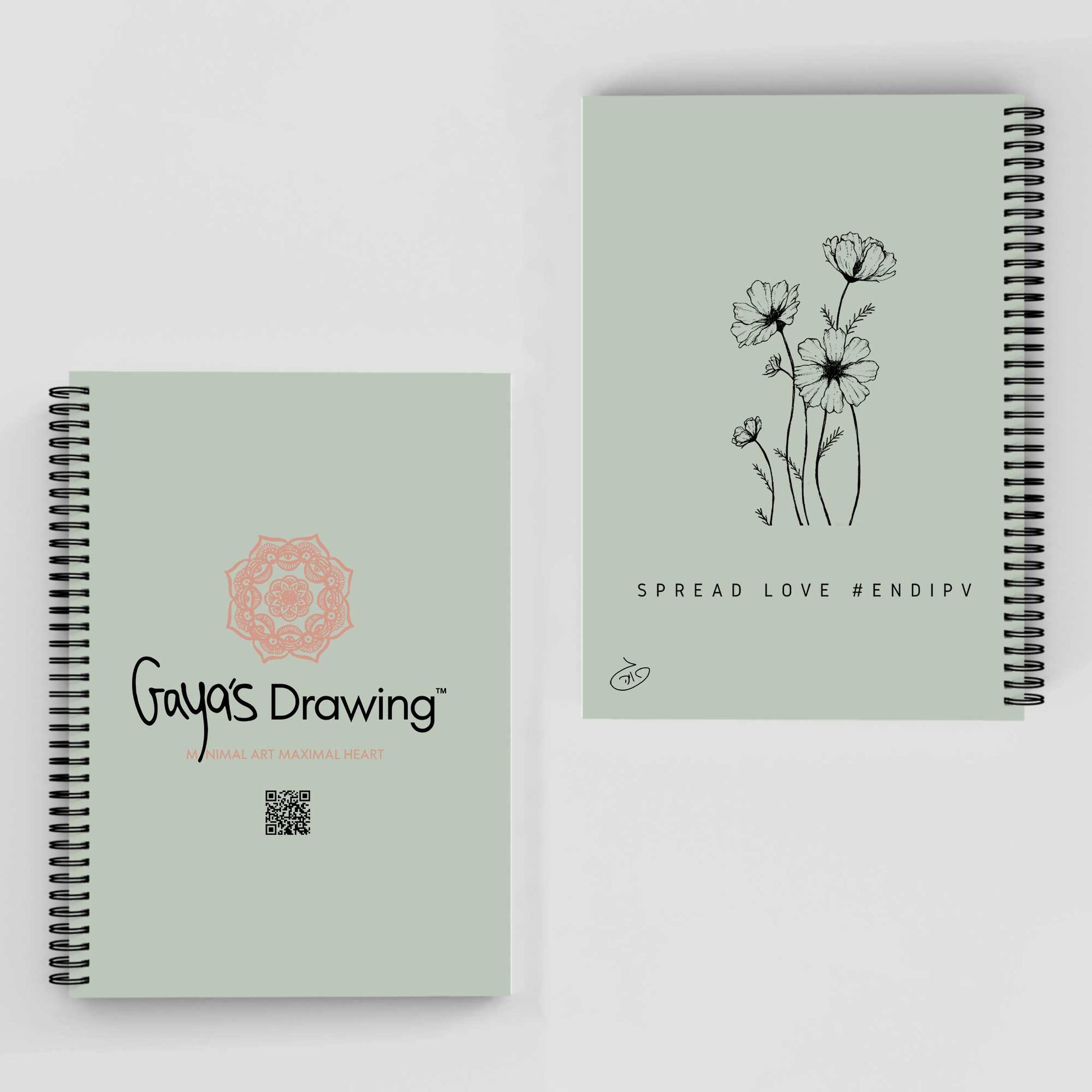 Valentina Flowers Notebook | Gaya's Drawing | מחברת ספירלה עם הציורים של גאיה
