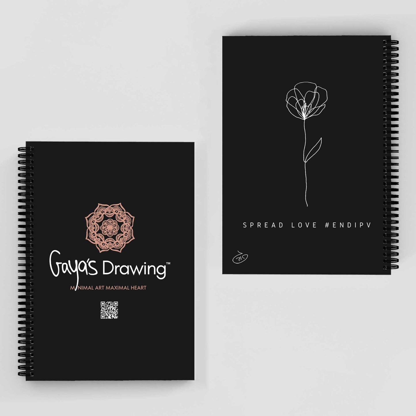 One Line Flower - Elizabeth Notebook | Gaya's Drawing | מחברת ספירלה עם הציורים של גאיה